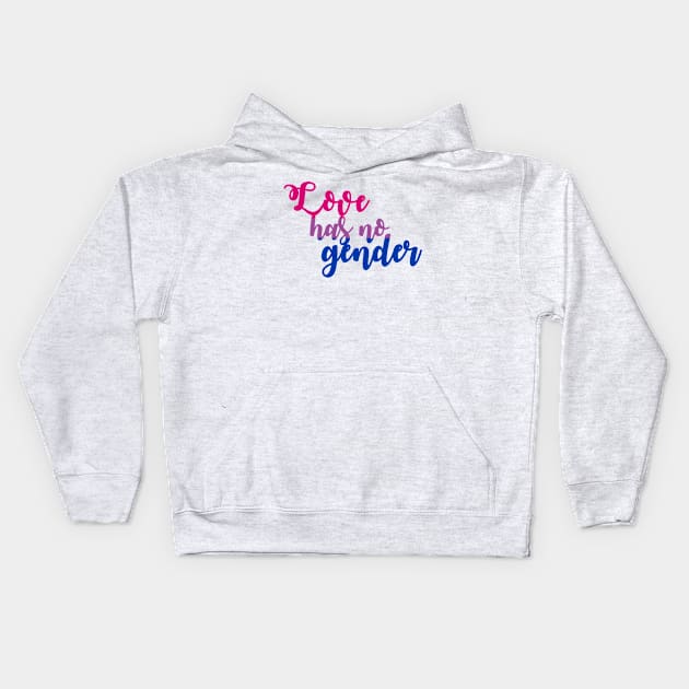 Love Has No Gender Bi Flag Kids Hoodie by Love Freely Clothing Company